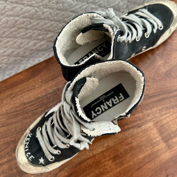 Golden Goose Black and White High-Top Sneakers - Picture 8 of 8